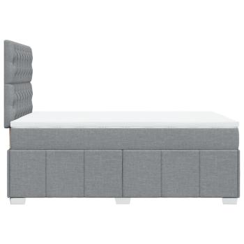 Boxspringbett mit Matratze Hellgrau 120x200 cm Stoff