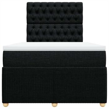 Boxspringbett mit Matratze Schwarz 120x200 cm Stoff