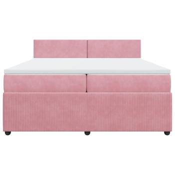 Boxspringbett mit Matratze Rosa 200x200 cm Samt