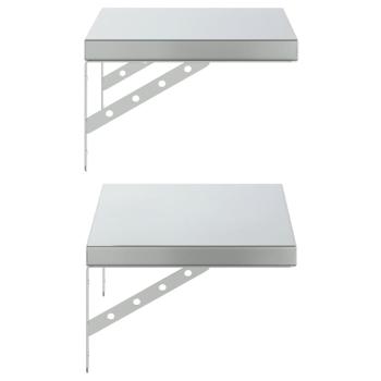 Wandregale 2 Stk. 50x30 cm Silbern Edelstahl