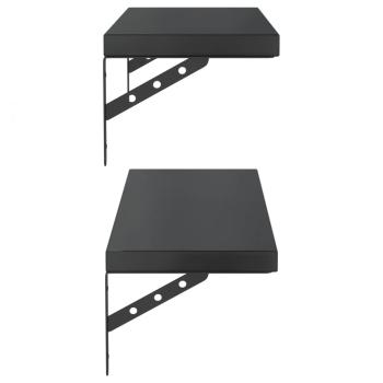 Wandregale 2 Stk. 75x23,5 cm Schwarz Edelstahl