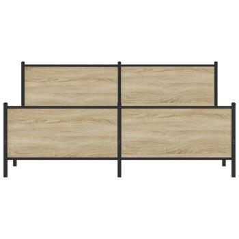 Metallbett ohne Matratze Sonoma-Eiche 183x213 cm