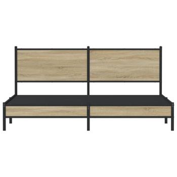 Metallbett ohne Matratze Sonoma-Eiche 183x213 cm