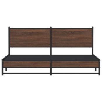 Metallbett ohne Matratze Braun Eichen-Optik 180x200 cm