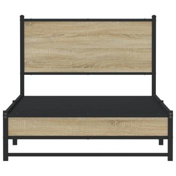 Metallbett ohne Matratze Sonoma-Eiche 100x190 cm