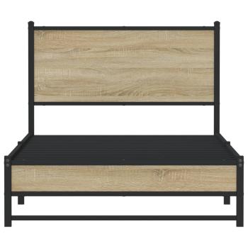 Metallbett ohne Matratze Sonoma-Eiche 107x203 cm