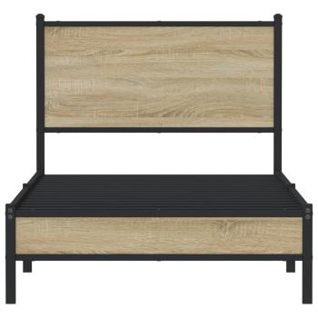Metallbett ohne Matratze Sonoma-Eiche 90x200 cm