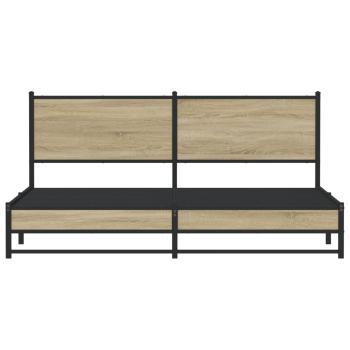 Metallbett ohne Matratze Sonoma-Eiche 160x200 cm
