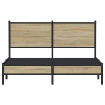 Metallbett ohne Matratze Sonoma-Eiche 140x190 cm