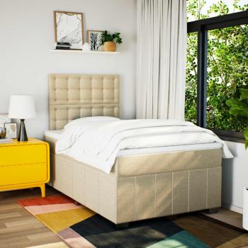 Boxspringbett mit Matratze Creme 120x200 cm Stoff