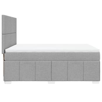 ARDEBO.de - Boxspringbett mit Matratze Hellgrau 140x190 cm Stoff