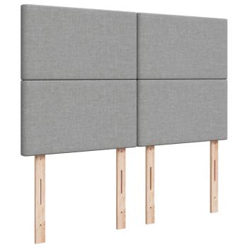 Boxspringbett mit Matratze Hellgrau 140x190 cm Stoff