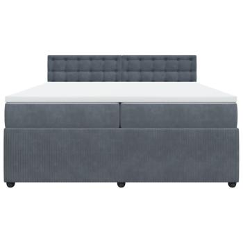 Boxspringbett mit Matratze Dunkelgrau 200x200 cm Samt