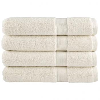 ARDEBO.de - Premium-Handtücher SOLUND 4 Stk. Cremeweiß 100x200 cm 600 g/m²