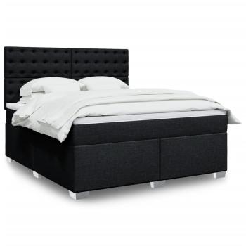 ARDEBO.de - Boxspringbett mit Matratze Schwarz 180x200 cm Stoff