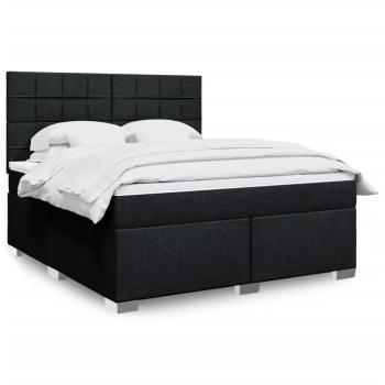 ARDEBO.de - Boxspringbett mit Matratze Schwarz 180x200 cm Stoff