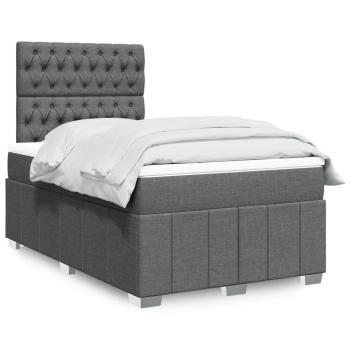 ARDEBO.de - Boxspringbett mit Matratze Dunkelgrau 120x200 cm Stoff