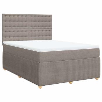 ARDEBO.de - Boxspringbett mit Matratze Taupe 140x190 cm Stoff