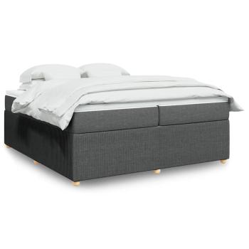 ARDEBO.de - Boxspringbett mit Matratze Dunkelgrau 200x200 cm Stoff