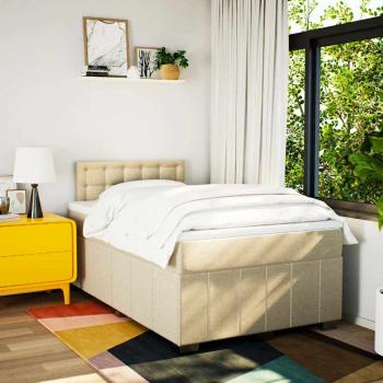 Boxspringbett mit Matratze Creme 120x200 cm Stoff