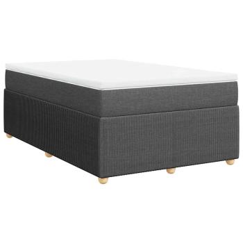 Boxspringbett mit Matratze Dunkelgrau 120x190 cm Stoff
