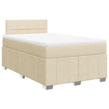 Boxspringbett mit Matratze Creme 120x200 cm Stoff