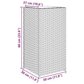 ARDEBO.de - Pflanzkübel Braun 30x30x60 cm Poly Rattan