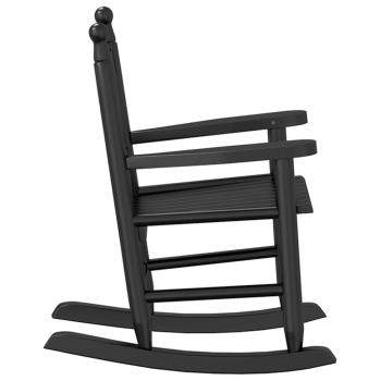 ARDEBO.de - Schaukelstuhl für Kinder 2 Stk. Schwarz Massivholz Pappel