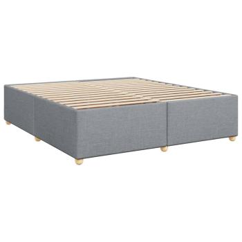 ARDEBO.de - Boxspringbett mit Matratze Hellgrau 180x200 cm Stoff