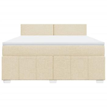 Boxspringbett mit Matratze Creme 180x200 cm Stoff