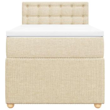 Boxspringbett mit Matratze Creme 100x200 cm Stoff
