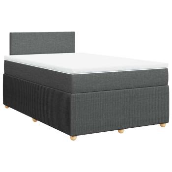 ARDEBO.de - Boxspringbett mit Matratze Dunkelgrau 120x200 cm Stoff