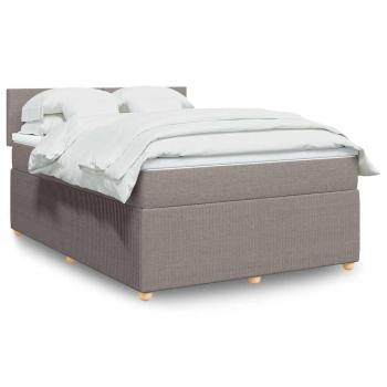 ARDEBO.de - Boxspringbett mit Matratze Taupe 140x190 cm Stoff