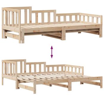 Tagesbett Ausziehbar mit Schubladen ohne Matratze 90x200 cm