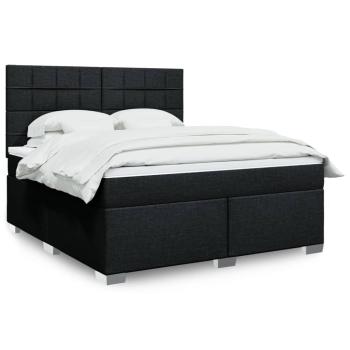 ARDEBO.de - Boxspringbett mit Matratze Schwarz 180x200 cm Stoff