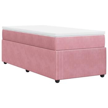 Boxspringbett mit Matratze Rosa 100x200 cm Samt