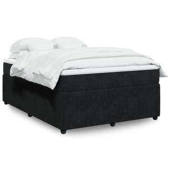 ARDEBO.de - Boxspringbett mit Matratze Schwarz 160x200 cm Samt