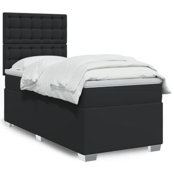 ARDEBO.de - Boxspringbett mit Matratze Schwarz 90x190 cm Kunstleder