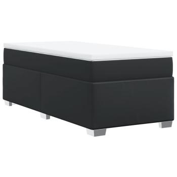 Boxspringbett mit Matratze Schwarz 90x190 cm Kunstleder