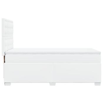 Boxspringbett mit Matratze Weiß 90x200 cm Kunstleder