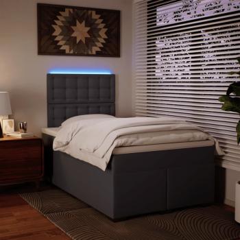 Boxspringbett mit Matratze Grau 120x200 cm Kunstleder