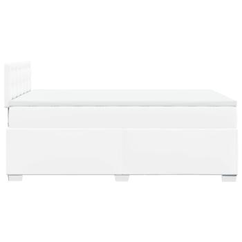 Boxspringbett mit Matratze Weiß 120x200 cm Kunstleder