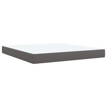 ARDEBO.de - Boxspringbett mit Matratze Grau 180x200 cm Kunstleder