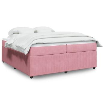 ARDEBO.de - Boxspringbett mit Matratze Rosa 200x200 cm Samt