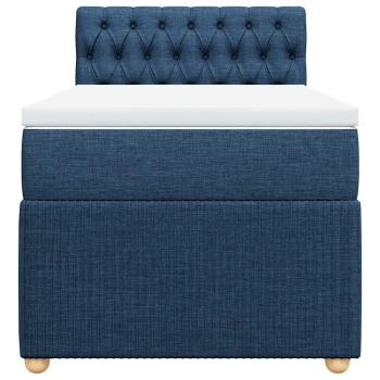 Boxspringbett mit Matratze Blau 80x200 cm Stoff