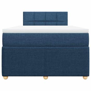 Boxspringbett mit Matratze Blau 120x190 cm Stoff
