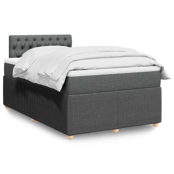 ARDEBO.de - Boxspringbett mit Matratze Dunkelgrau 120x190 cm Stoff