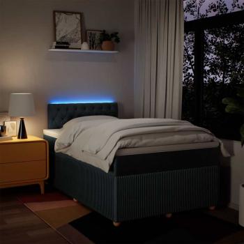 Boxspringbett mit Matratze Blau 120x190 cm Stoff