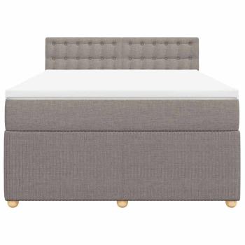 Boxspringbett mit Matratze Taupe 140x190 cm Stoff