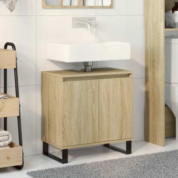 ARDEBO.de - Badschrank Sonoma-Eiche 58x33x60 cm Holzwerkstoff